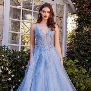 NEW FORMAL SLEEVELESS FLORAL LAYERED TULLE  BALL GOWN W/ LACE UP BACK CD A1417